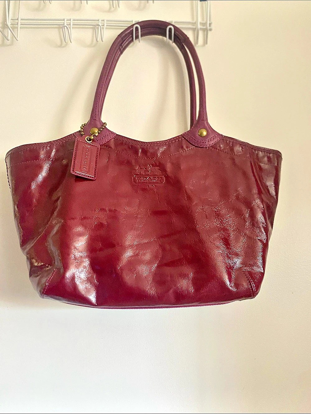 Coach Leather Tote in color plum